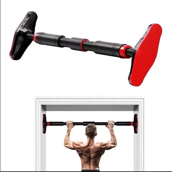 Fitness Pull Up Bar for Doorway with NO SCREWS, Strength Training Pullup Bar, Chin Up Bar with Adjustable length 90 cm to 120 cm