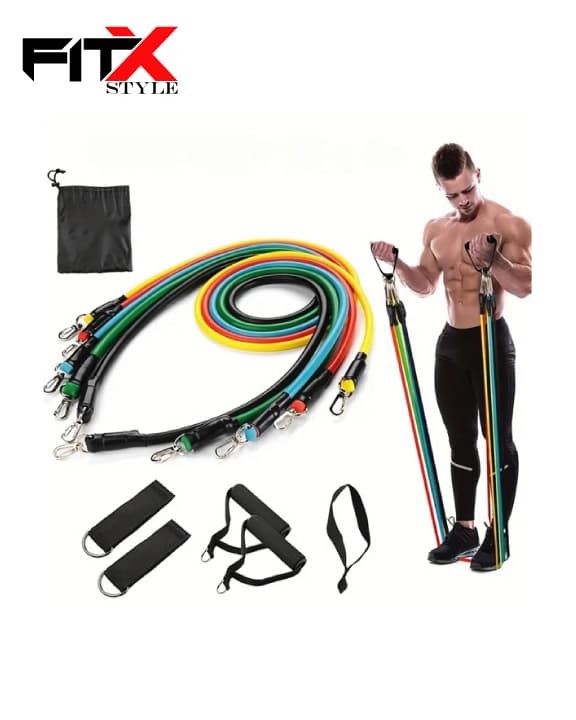 11pcs TPE Resistance Bands Set, 5pcs Resistance Bands, Door Anchor, Handles, Carry Bag,