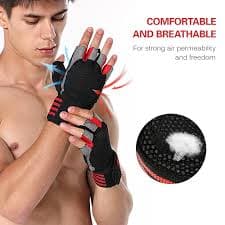 Gym Fitness Weight Lifting Body Building Training Sports Exercise Sport Workout Gloves with Built-in Wrist Wraps for Men and Women