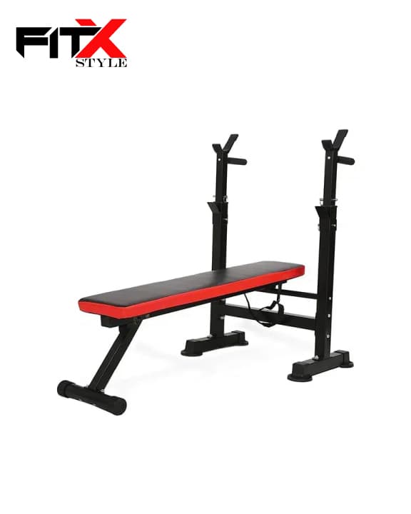 Weight Bench with Adjustable Barbell Height, Heavy Duty Lift Bench with Dip Station Workout Bench for Home Gym