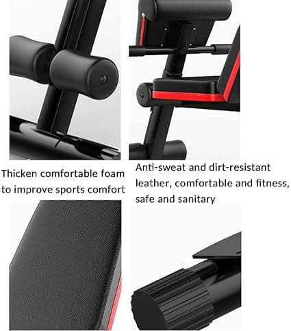 4 in 1 Adjustable Weight Bench Sit Up Bench, Foldable Workout Bench for Home Gym Exercises, Multifunctional Fitness Bench for Full Body Workout